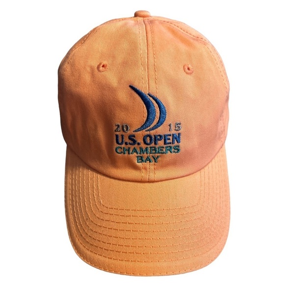 US Open Golf Hat Cap 2015 115th Chambers Bay USGA Member Adjustable Orange - Picture 1 of 8